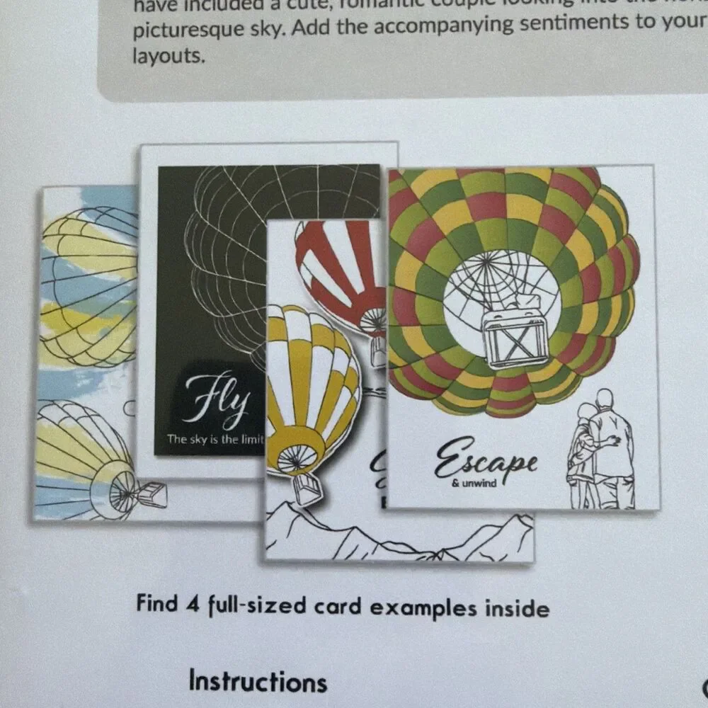 Altenew Up & Away Stamp and die set Couple hot air balloon soar come fly with me